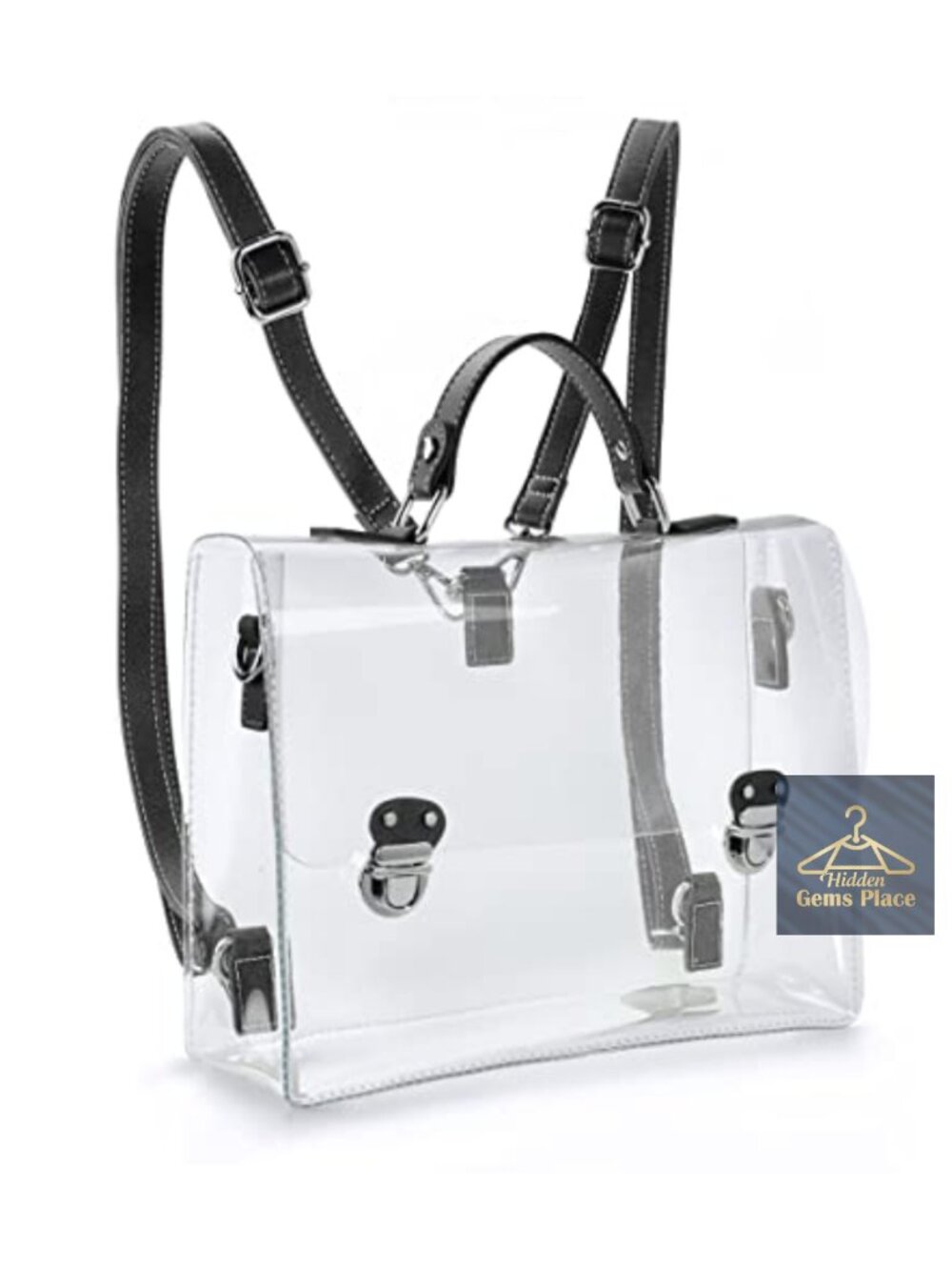 Clear PVC Backpack Stadium Approved Multifunction Transparent Shoulder Handbag